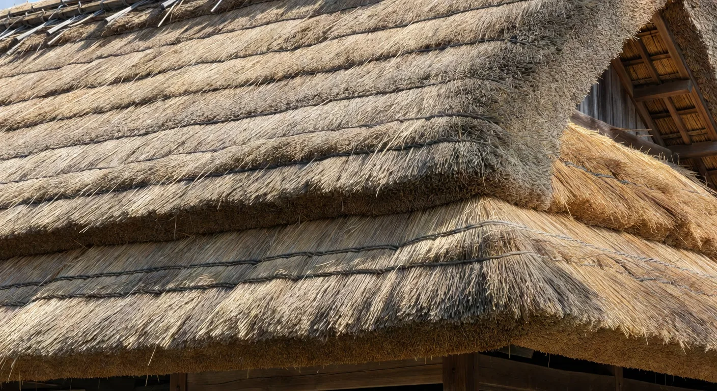 Thatch roof texture and construction detail
